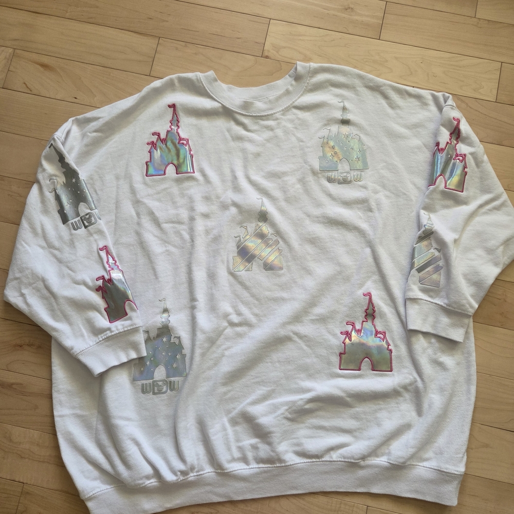 Disney Walt Disney World Holographic Castle Sweatshirt 3X